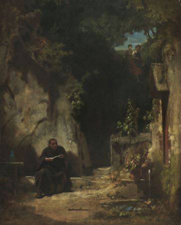 Einsiedler mit Mädchen, Um 1870.