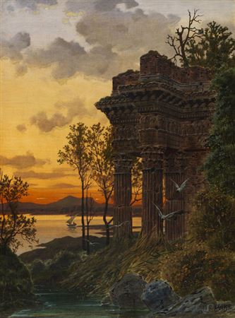 Abendliche Ruinenlandschaft, 1891.