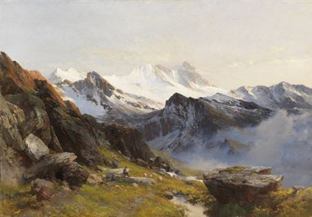 Großglockner von der Prager Hütte aus, früh, 1890.