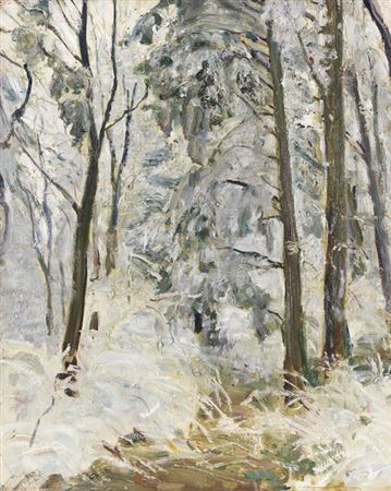 Verschneiter Waldweg, 1917.