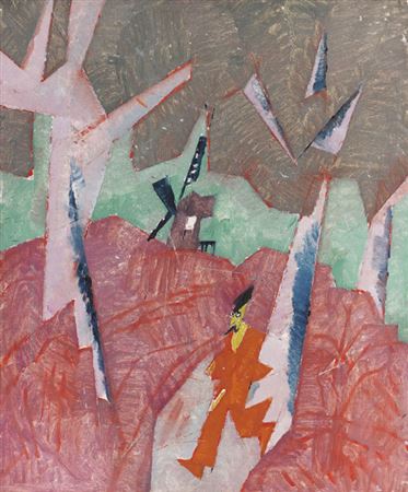 Der junge Mann aus dem Dorfe / Mill with Red Man, 1917
