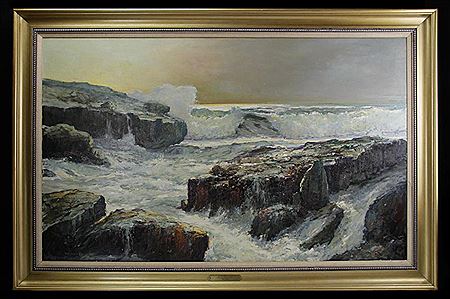 Sample artwork by Bob Nally (1938 - 1990), known for coastal landscape - View similar artists and auction records