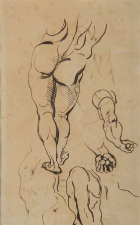 Double-sided study sheet: anatomy sketches / sketch according to the Laocoon?