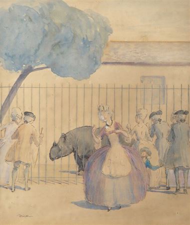 Le rhinocéros au zoo