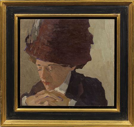Self-portrait with red hat