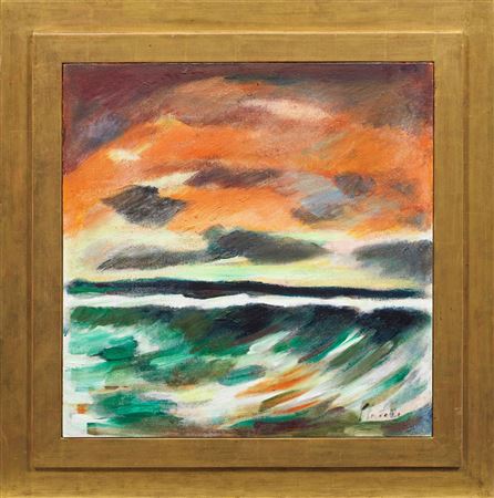 "Wave with a colored sky"