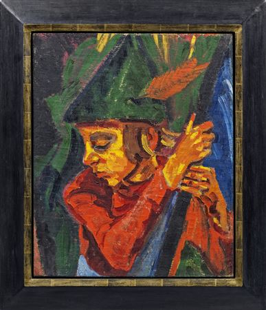 Junge mit Federmütze
