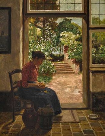 Young woman seated.