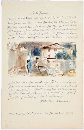Village in Ticino and letter.