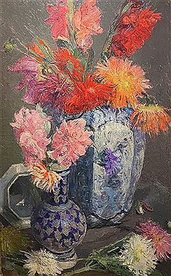 Two vases of flowers