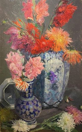 Two vases of flowers