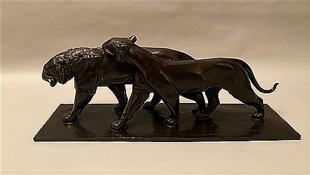 Pair of Royal Tigers Walking