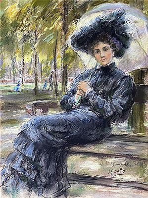 Elegant Woman with a Parasol