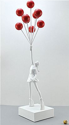 BALLOON GIRL, BLANC ET ROUGE