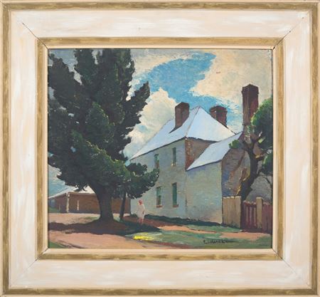 Untitled, street scene by John Roy Eldershaw - Auction record, sale price, and art valuation. Compare with similar artists and explore comparable artworks.