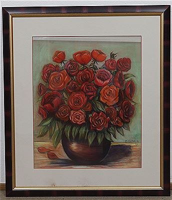 Still life with a bouquet of roses