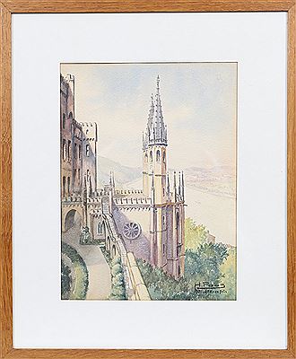 Representing the castle of Stolzenfels (Germany)