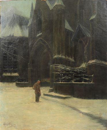 Church square in the snow