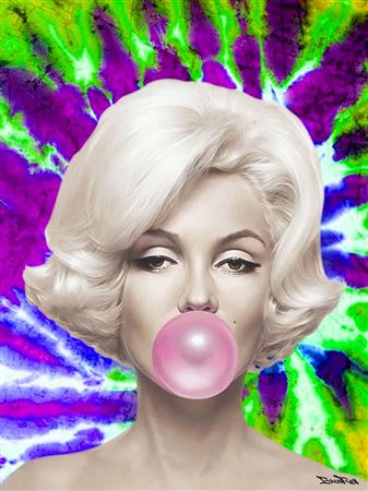 Marilyn Ballon, Tie and dye, Green and purple