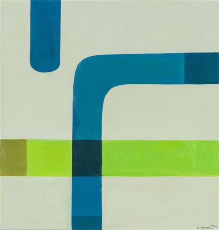 Untitled (Blue and Green Lines)