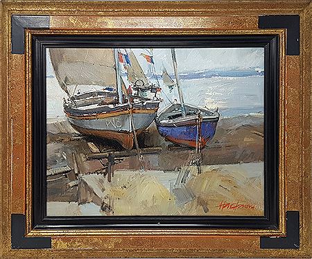 "Barques sur la plage"