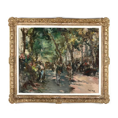 Market Scene with Figures by Gumersindo Sainz Morales - Auction record, sale price, and art valuation. Compare with similar artists and explore comparable artworks.