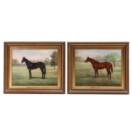 A Pair of Thoroughbred Racehorse Portraits