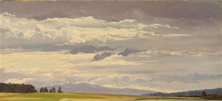 Alpine Landscape with a Low Horizon Line – Cloud Study
