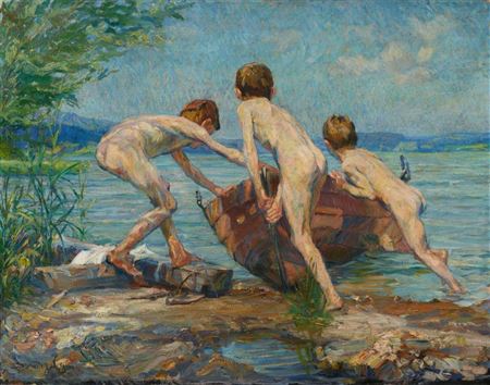 Sample artwork by Christian Landenberger (1862 - 1927), known for landscape and figure painting - View similar artists and auction records
