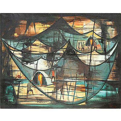 Sample artwork by Tomas Tanghal Bernardo (1918 - 1994), known for cityscapes and landscape painting, drawing, teaching - View similar artists and auction records