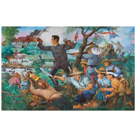 General Emilio Aguinaldo and the Katipuneros at the Battle of Alapan