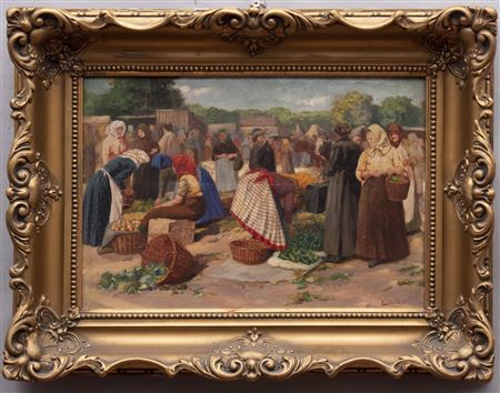 Market Scene by Carolus Pallyia - Auction record, sale price, and art valuation. Compare with similar artists and explore comparable artworks.