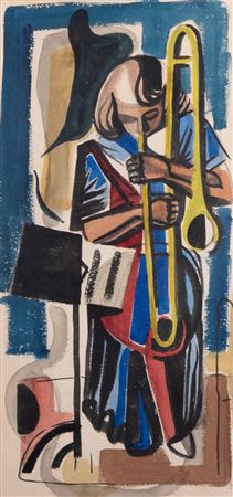 Sample artwork by Miriam Hofmeier (1906 - 1987), known for mix media abstraction, lithography - View similar artists and auction records