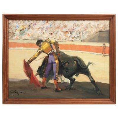 ESCENA TAURINA by Luis Solleiro - Auction record, sale price, and art valuation. Compare with similar artists and explore comparable artworks.
