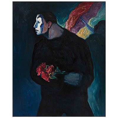 Mime with flowers