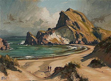 Bathers on the Beach , Anaura Bay, NZ