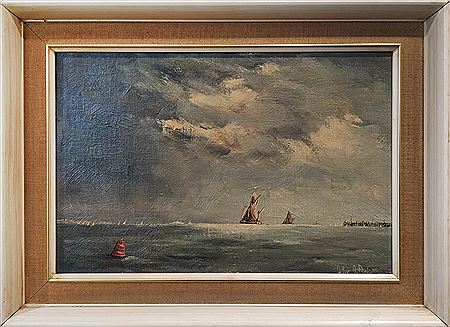 'Sailing barges off the coast, Lowestoft' by Arthur A Pank - Auction record, sale price, and art valuation. Compare with similar artists and explore comparable artworks.
