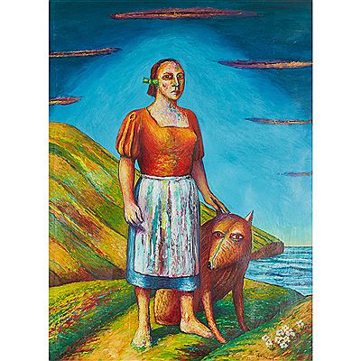 Sample artwork by Neil MacPherson (Born 1954), known for landscape paintings inspired by highland landscape, changing seasons, history, and folklore - View similar artists and auction records