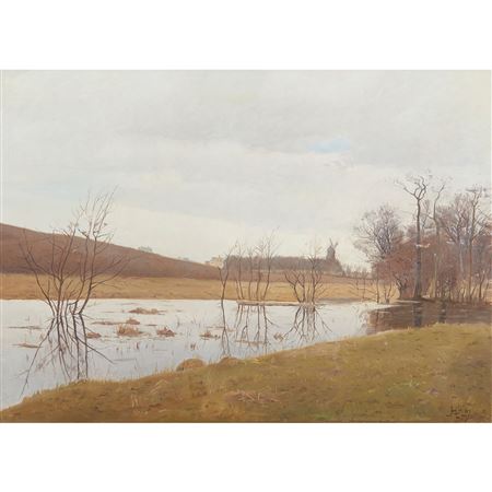 A WINTER RIVER LANDSCAPE