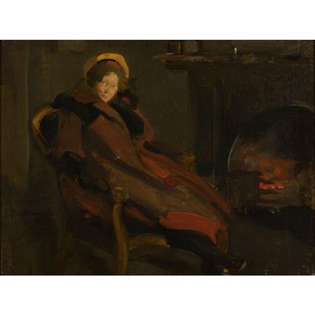 GIRL BY THE FIRESIDE