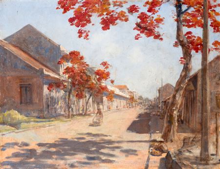Village street in Indochina.