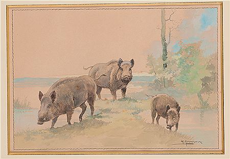 Les Sangliers by Arthur Gouverneur - Auction record, sale price, and art valuation. Compare with similar artists and explore comparable artworks.