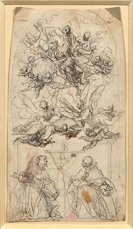 St. Francis and St. Dominic kneeling before the vision of the Trinity by Luigi Benfatto - Auction record, sale price, and art valuation. Compare with similar artists and explore comparable artworks.