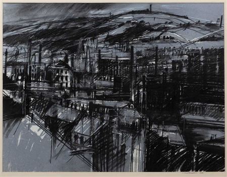 Industrial Landscape by David Blackburn - Auction record, sale price, and art valuation. Compare with similar artists and explore comparable artworks.