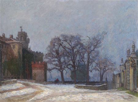 View of Somma Lombardo with castle by Roberto Borsa - Auction record, sale price, and art valuation. Compare with similar artists and explore comparable artworks.