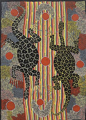 Sample artwork by Barbara Charles Napaljarri (Born c. 1959), known for aboriginal dot painting of snakes and perente (snake) dreamings - View similar artists and auction records