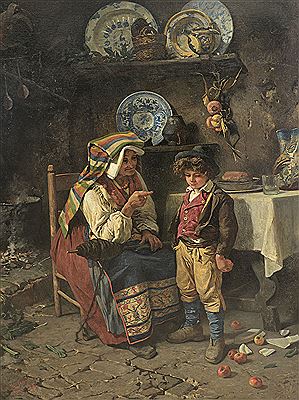 Il rimprovero della nonna, 1874 by Michele Cammarano - Auction record, sale price, and art valuation. Compare with similar artists and explore comparable artworks.