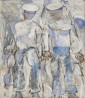 ''TWO SAILORS'' 1963 by Walter F Isaacs - Auction record, sale price, and art valuation. Compare with similar artists and explore comparable artworks.