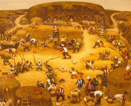 ''Shanbei Workers in Yard'' 1993