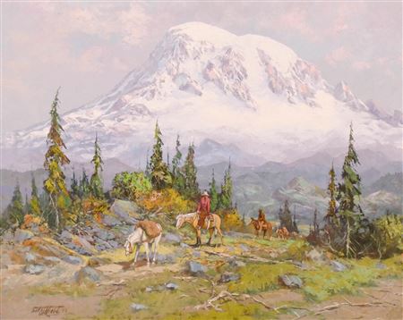 ''Pack Train on Mount Rainier''